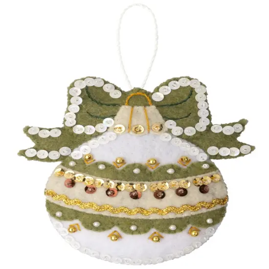 Bucilla Felt Ornaments Applique Kit Set Of 6-Holiday Glitz {7}