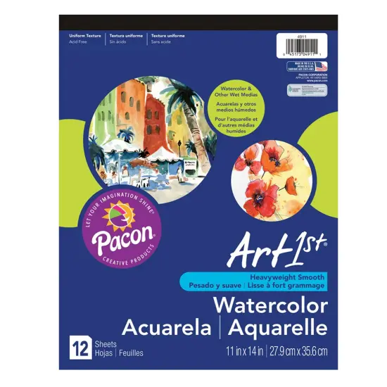 Watercolor Pad, 90 lb., 11" x 14", 12 Sheets {1}