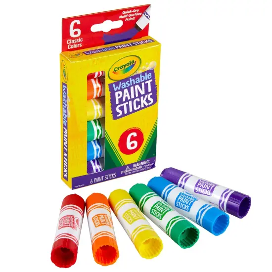 Washable Paint Sticks, 6 colors {1}
