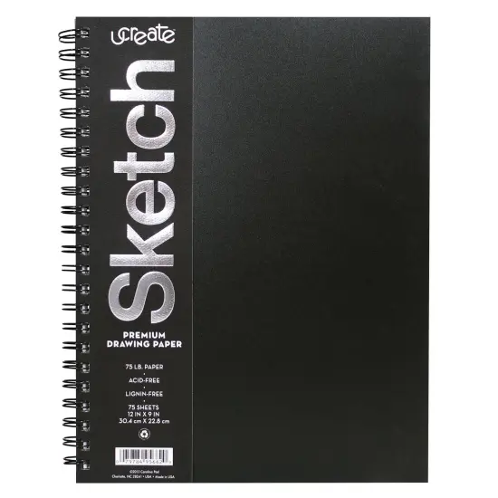 Poly Cover Sketch Book, Heavyweight, 12" x 9", 75 Sheets {1}
