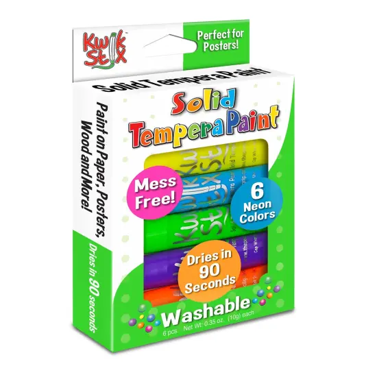 Solid Tempera Paint Stick, Neon Colors, 6 Count {1}
