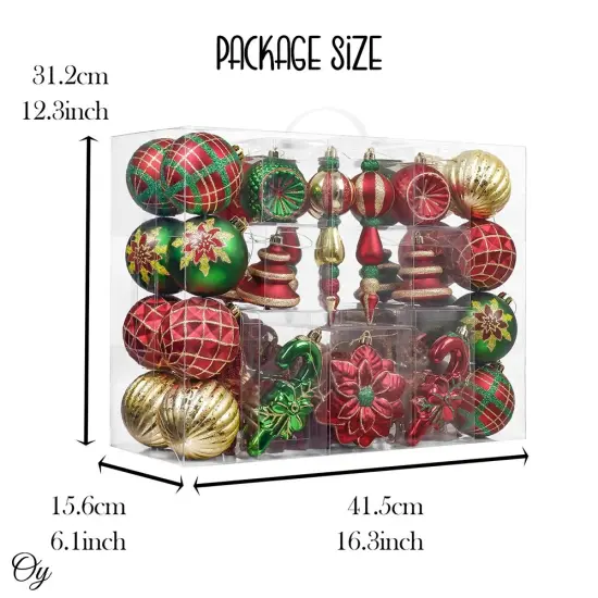 Christmas Sensation Mega Holiday Ornament Set, 108 Unique Baubles, Trees, Candycanes, and Snowflakes {4}