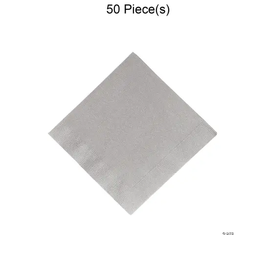 Solid Color Luncheon Napkins Bulk 50 Pc Metallic Silver {1}