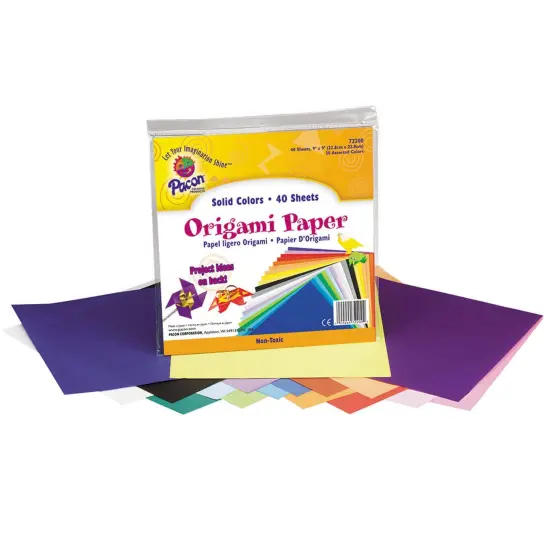 Origami Paper, Assorted Colors, 9" x 9", 40 Sheets {1}