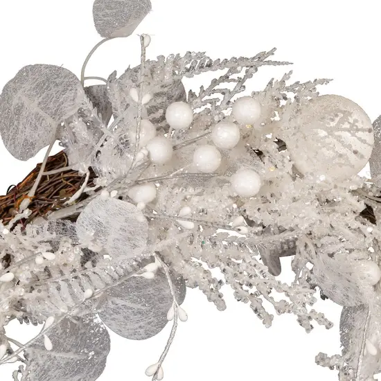 Kurt Adler 24-Inch Un-Lit Decorated White Rattan Wreath {2}