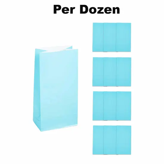 5" x 10" Paper Treat Bags - 12 Pc. Light Blue {1}