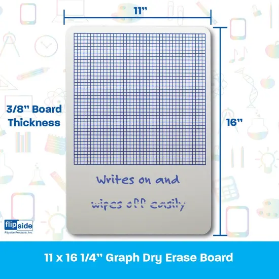 1/4" Graph Dry Erase Board, 11" x 16" {3}