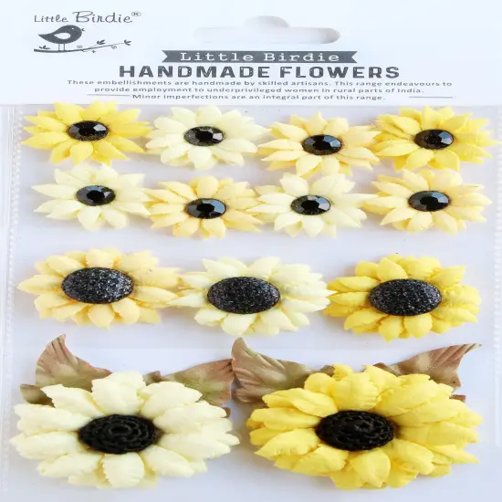 Little Birdie Sunny Flora Paper Flowers 13/Pkg-Sunshine {1}