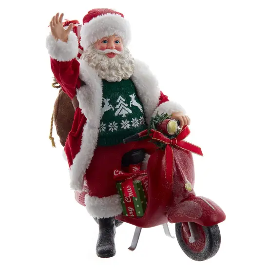 Kurt Adler 10-Inch Fabrich&eacute; Santa on Scooter {1}