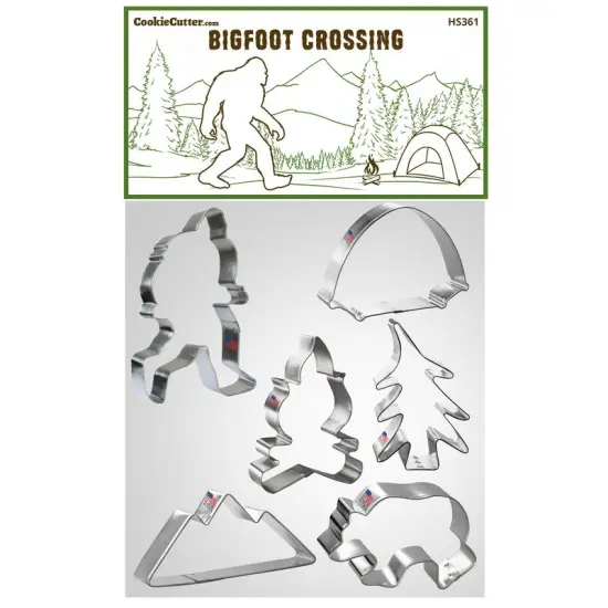 Bigfoot Crossing Cookie Cutter 6 Pc Set. USA Tin Plate Steel - By CookieCutter.Com {1}