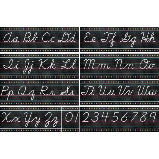 Chalkboard Brights Cursive Writing Bulletin Board Display Set {1}