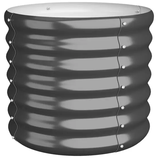 vidaXL Garden Planter Powder-coated Steel 15.7"x15.7"x14.2" Anthracite {2}