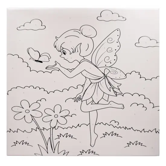 Angels Craft Paint by Number Canvas Set - Secret Fairy Garden| Includes: 1 Pre-printed Canvas, 6 Acrylic Paint pots, 1 Artist Brush {2}