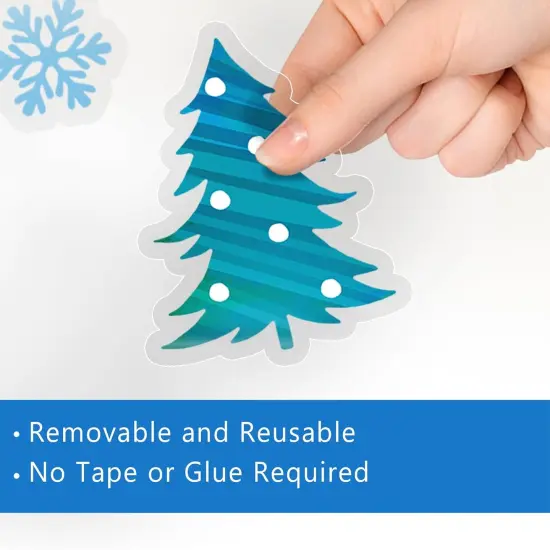 Hello Winter Pine Tree Window Clings - 4 Sheets {5}