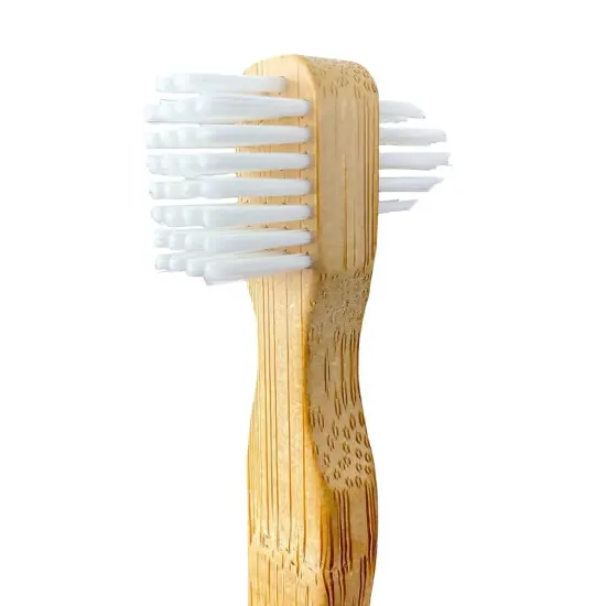 Instant Smile Dental Appliance Cleaning Brush, Firm Bristles, Double Sided, Bamboo Denture Brush {2}