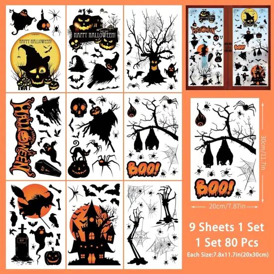 9 Sheets of Pumpkin Head Halloween Decals {2}