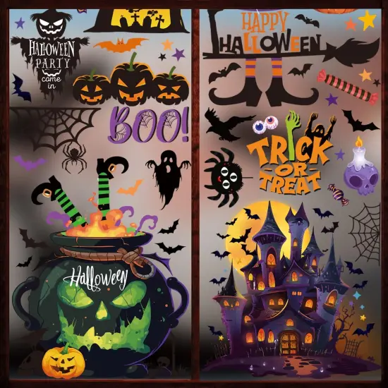 9 Sheets Halloween Window Clings Decals {1}