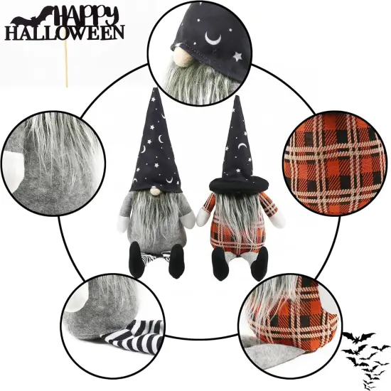 2 Pack - Halloween Gnomes Plush {5}
