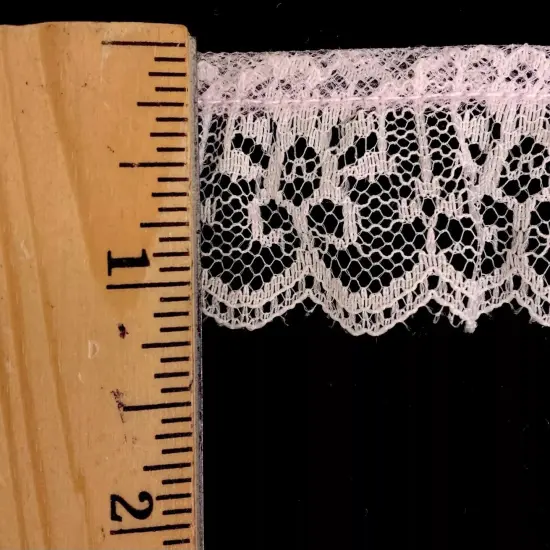 1" Ruffled Gathered Lace Trimming - 12 Continuous Yards! - Color Options! White {6}