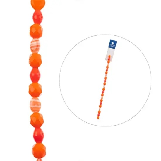 John Bead 7" Assorted Shape Czech Glass Bead Strand Orange & Clementine {2}