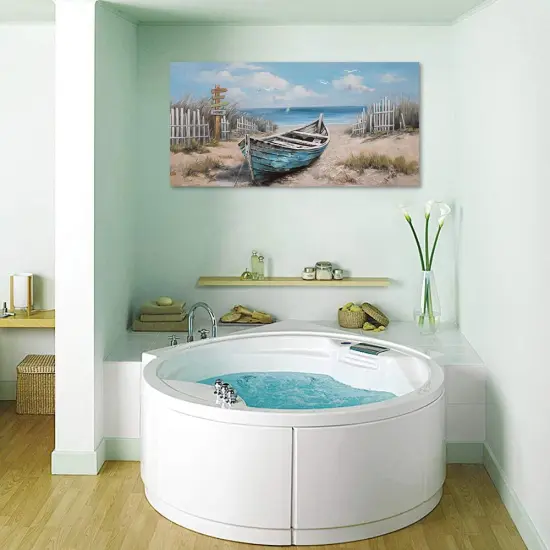 Summer Blue Coastal Wall Art Decor Textured Beach {2}