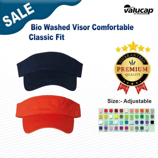 Valucap&reg; Bio Washed Visor Comfortable Classic Fit Black {3}