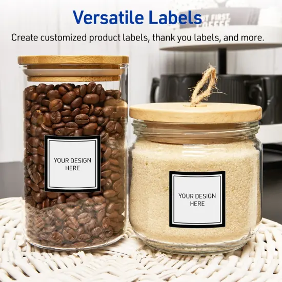 Avery Printable Square Labels, Double Black Border, 3" x 3", Glossy White Square Labels, Permanent, Laser/Inkjet, 60ct, Great for Product Labels {6}