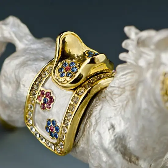 Galloping Grace: Jeweled Running Horse Trinket Figurine {4}