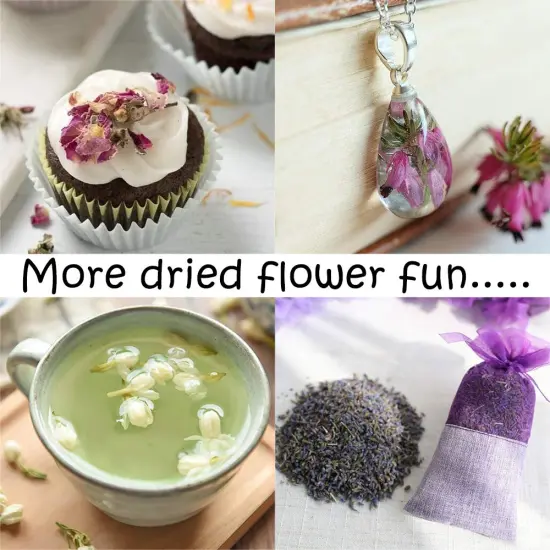 Dried Flowers, 21 Bags 100% Natural Dried Flowers Herbs Kit for Soap Making, DIY Candle, Bath, Resin Jewelry Making - Include Lavender, Don't Forget Me, Lily, Rose Petals, Jasmine and More {5}