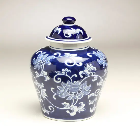 AA Importing 59946 10 Inch Blue & White Ginger Jar {1}