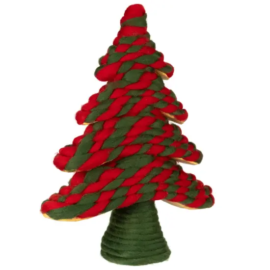 Northlight Twisted Yarn Plush Christmas Tree Decoration - 15.25" Red {5}