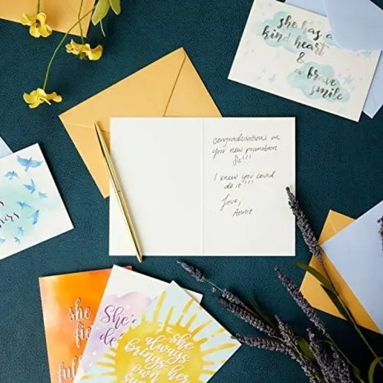 36 Pack Positive Affirmation Greeting Cards with Envelopes, 6 Motivational Quotes Designs, 4x6 in Multicolor {3}