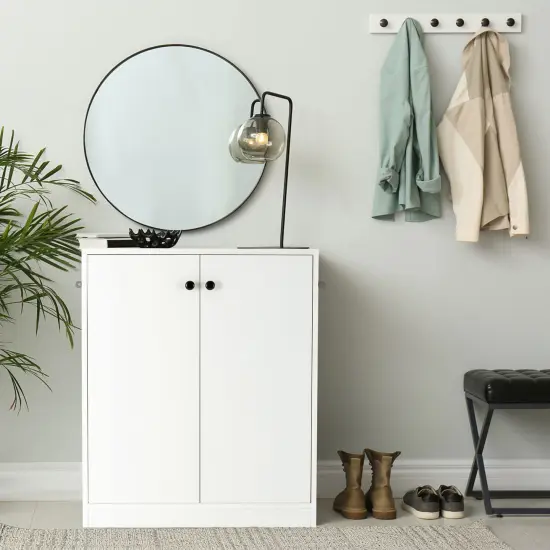 Costway 2-Door Storage Cabinet Buffet Cabinet with3 Shelves Sideboard for Kitchen Hallway {5}