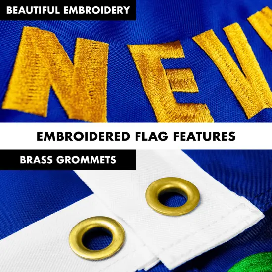 G128 - 6 Feet Tangle Free Spinning Flagpole (Silver) Nevada Double Sided Brass Grommets Embroidered 3x5 ft (Flag Included) Aluminum Flag Pole {4}