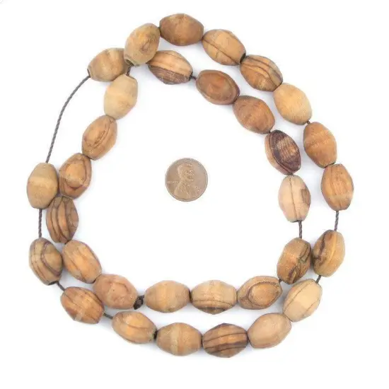 The Bead Chest Oval Olive Wood Beads from Bethlehem &ndash; Handcrafted in the Holy Land &ndash; 20 x 14mm, Natural &ndash; Perfect for Jewelry Making, Rosaries, Crafts & DIY Projects {2}