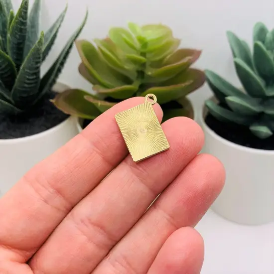 Ace of Hearts Enamel Playing Card Charms, 19x14mm {3}