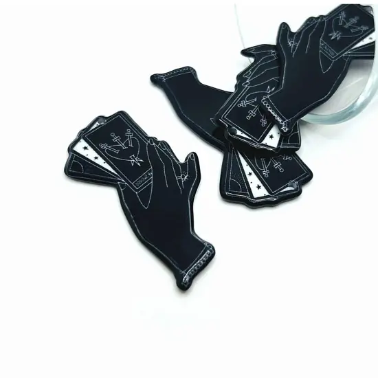 Large Black Divination Fortune Teller Hands, 50x31mm {1}