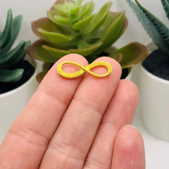 Gold Infinity Connector Charms, 23x8mm {3}