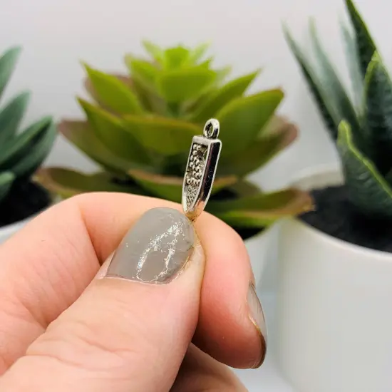 Silver Champagne Flute Charms, 20x7mm {4}