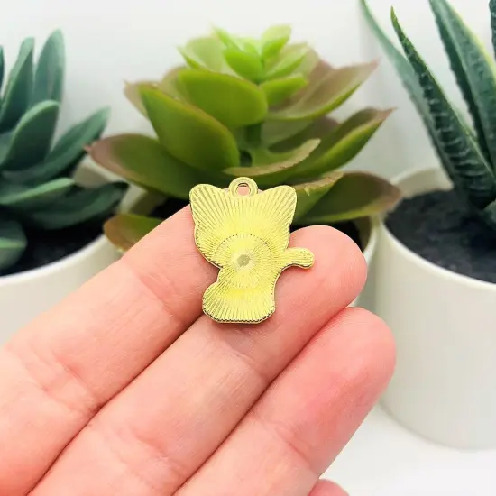 Witchy Black Enamel Cat Charms, 14x23mm {3}