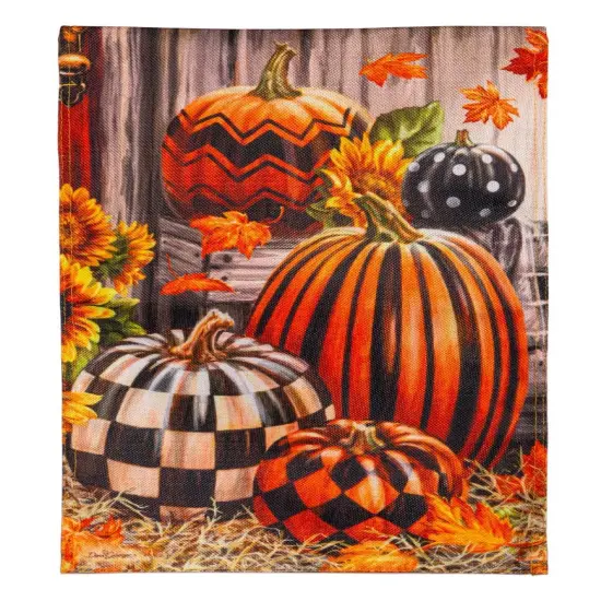 Fall Harvest Pumpkins Autumn Garden Flag 2 Sided {1}