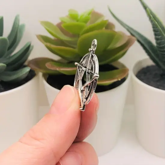 Silver Pentacle Pentagram Wiccan Charms, 31x28mm {4}