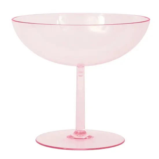 Pink Plastic Coupe Glasses 2ct {2}