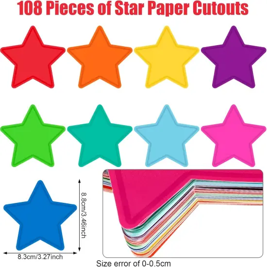 108 Pcs Star Cutouts Bright 3.5 Inch Bulletin Board {2}