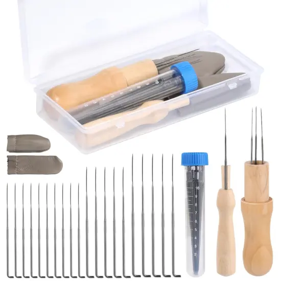 Needle Felting Kit, Wool Felting Needles, 4 Sizes Felting Needles with Needle Bottle Felting Tool Holders, Complete Needle Felting Tools Kit Needle Felting Supplies for Beginner Professional {1}