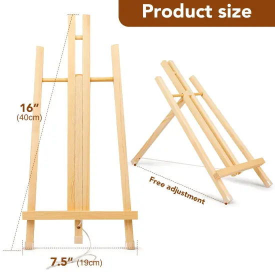 3 Pack 15 Inch Wood Easels, Easel Stand for Painting Canvases, Art, and Crafts, Tripod, Painting Party Easel, Kids Student Tabletop Easels for Painting, Portable Canvas Photo Picture Sign Holder {5}