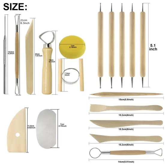 Pottery Sculpting Tools 32PCS Ceramic Clay Carving Tools Set for Beginners Expert Art Crafts Kid's After School Pottery Classes Club Children Students {1}