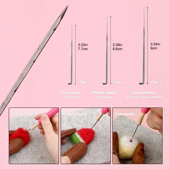 Needle Felting Kit,Needle Felting Pad,Needle Felting Tool with 6"x6"Needle Felting Mat,Felting Needles for Wool,Leather Finger Guards,Good for Any Felting {5}