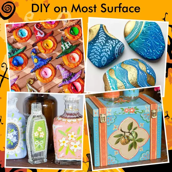 28 Metallic Colors Dual Tip Acrylic Paint Markers, Brush Tip and Fine Tip Acrylic Paint Pens for Rock Painting, Ceramic, Wood, Canvas, Plastic, Glass, Stone, Calligraphy, Card Making, DIY Crafts {3}