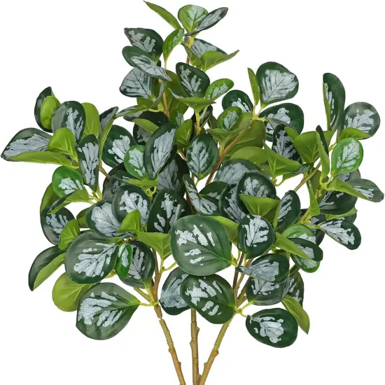 Fake Plants Branches Real Touch Faux Greenery Stems for Vase, Set of 3 Spring Summer Artificial Branches DIY Arrangements for Home Farmhouse Wedding Decor, White and Green Leaf {1}